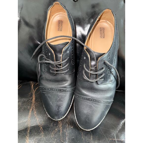 Johnston & Murphy Boys Black Leather Oxford Dress Shoes‎ Size 7M C 24 - Picture 3 of 7